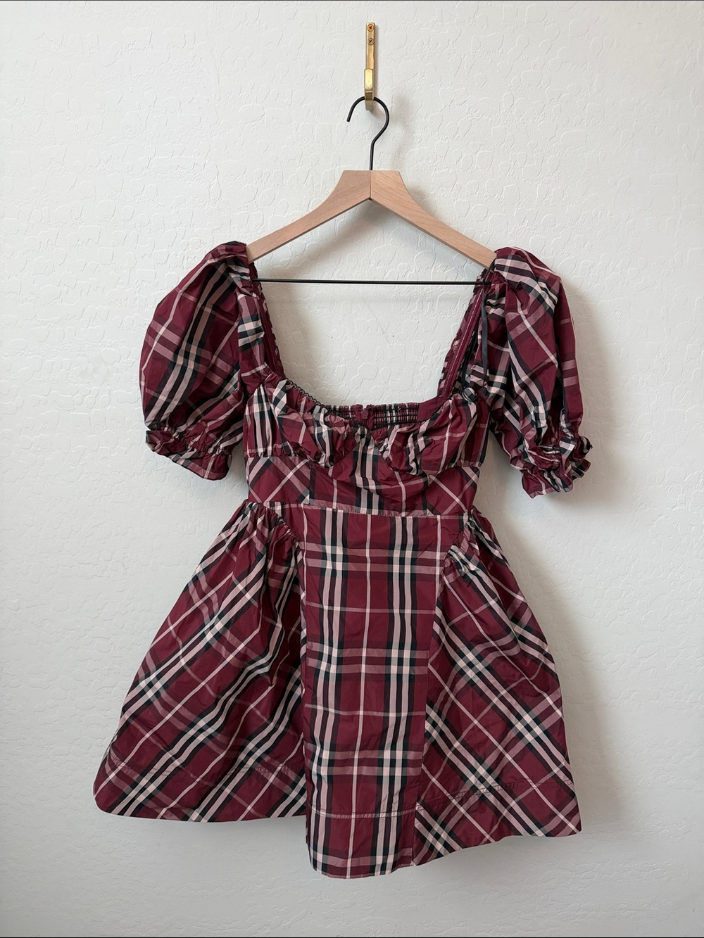 Anthropologie Maeve tartan plaid mini babydoll dress XS - Picture 3 of 9
